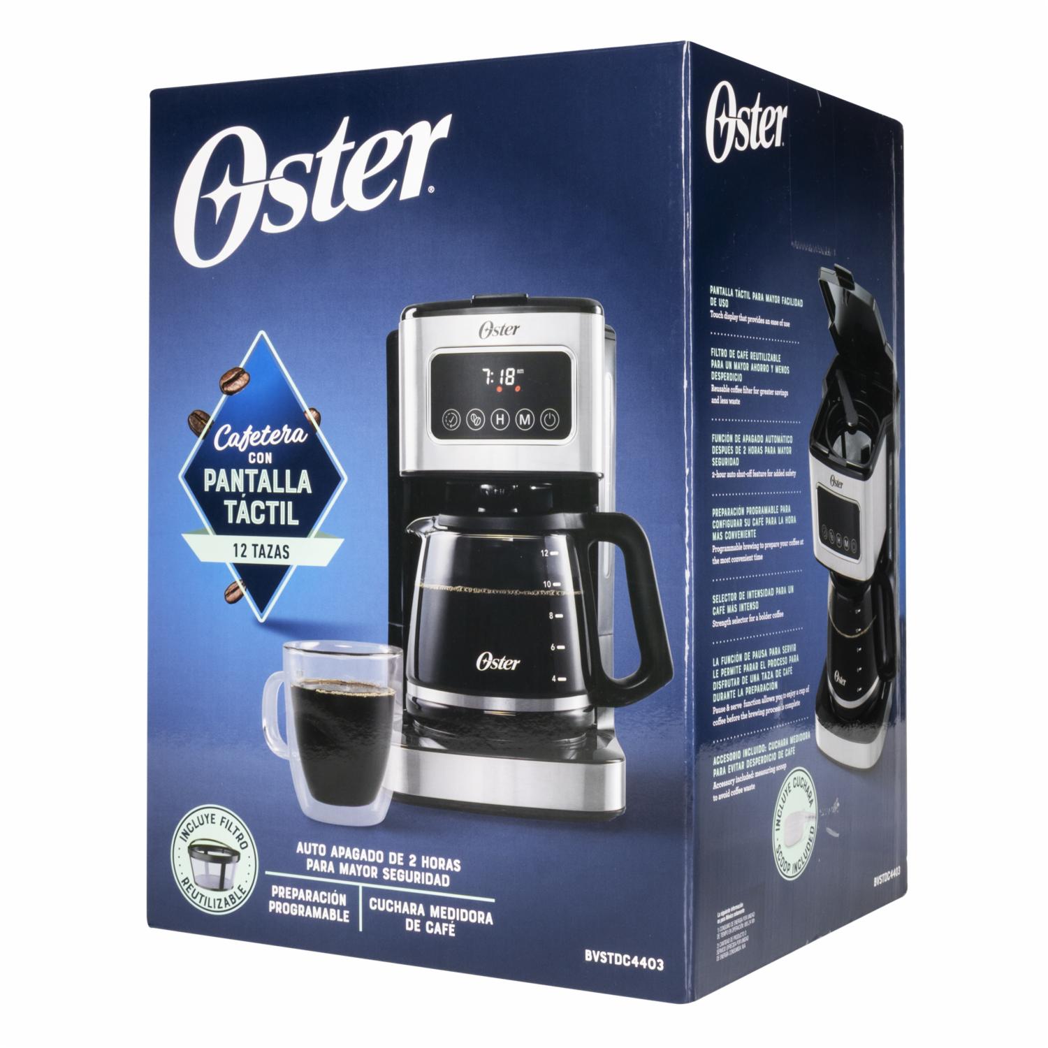 Cafetera Touch Panel BVSTDC4403SS OSTER 12 Tazas