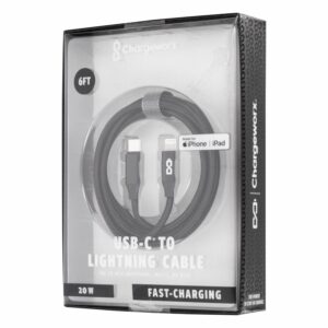Cable De Carga Y Transferencia De Datos Usb-C a Lightning 6 Pies CHARGE WORX 20 W