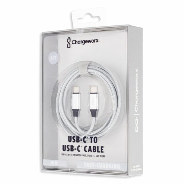 Cable De Carga Ráida Usb-C A Usb-C 6 Pies CHARGE WORX 60 W - Imagen 3