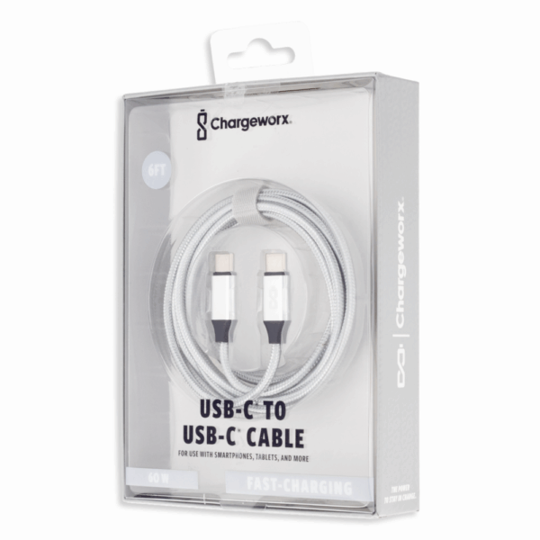 Cable De Carga Ráida Usb-C A Usb-C 6 Pies CHARGE WORX 60 W - Imagen 4
