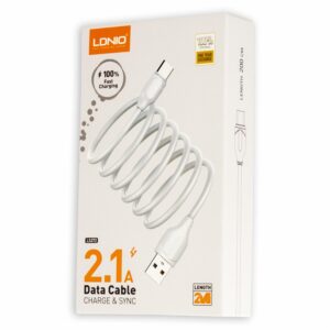 Cable De Carga Rápida Y Datos Ls372 Tipo C 2 Mts LDNIO 2,1 A