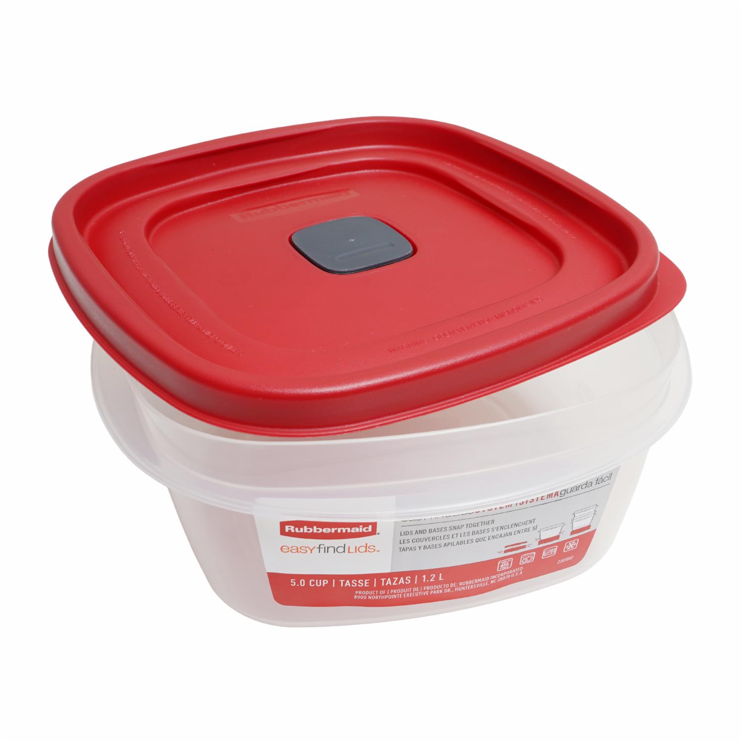 Repostero Easy Findlids Cuadrado Con Válvula RUBBERMAID 1.2 Litros