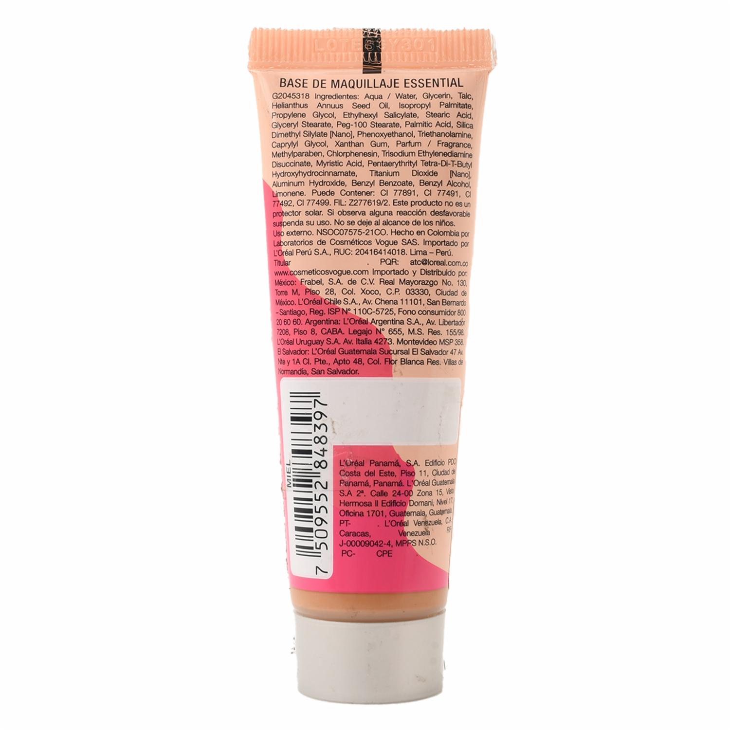 Base De Maquillaje Essential Alta Cobertura Mate Miel VOGUE - Imagen 2