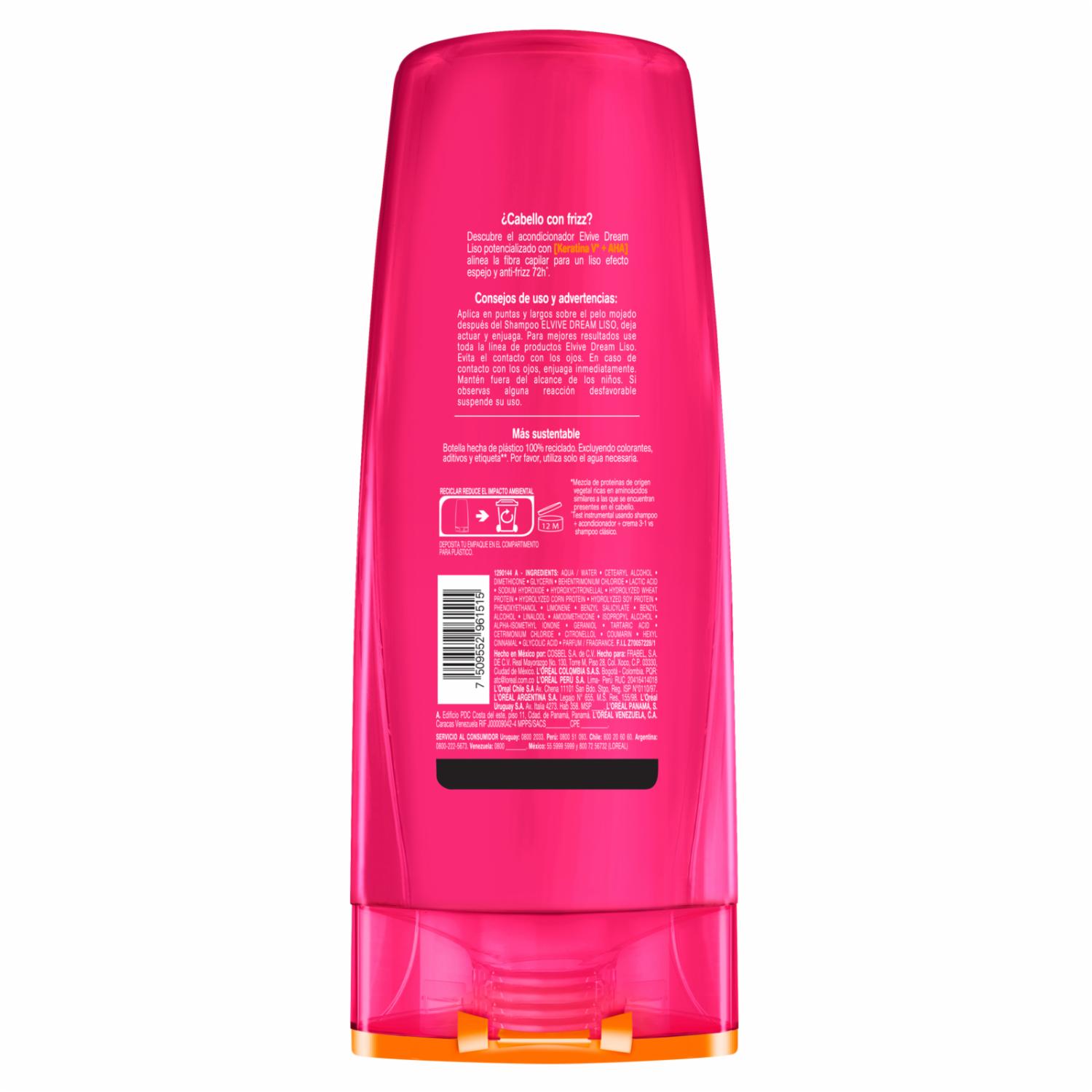 Acondicionador Dream Liso ELVIVE L'ORÉAL 370 Ml - Imagen 5
