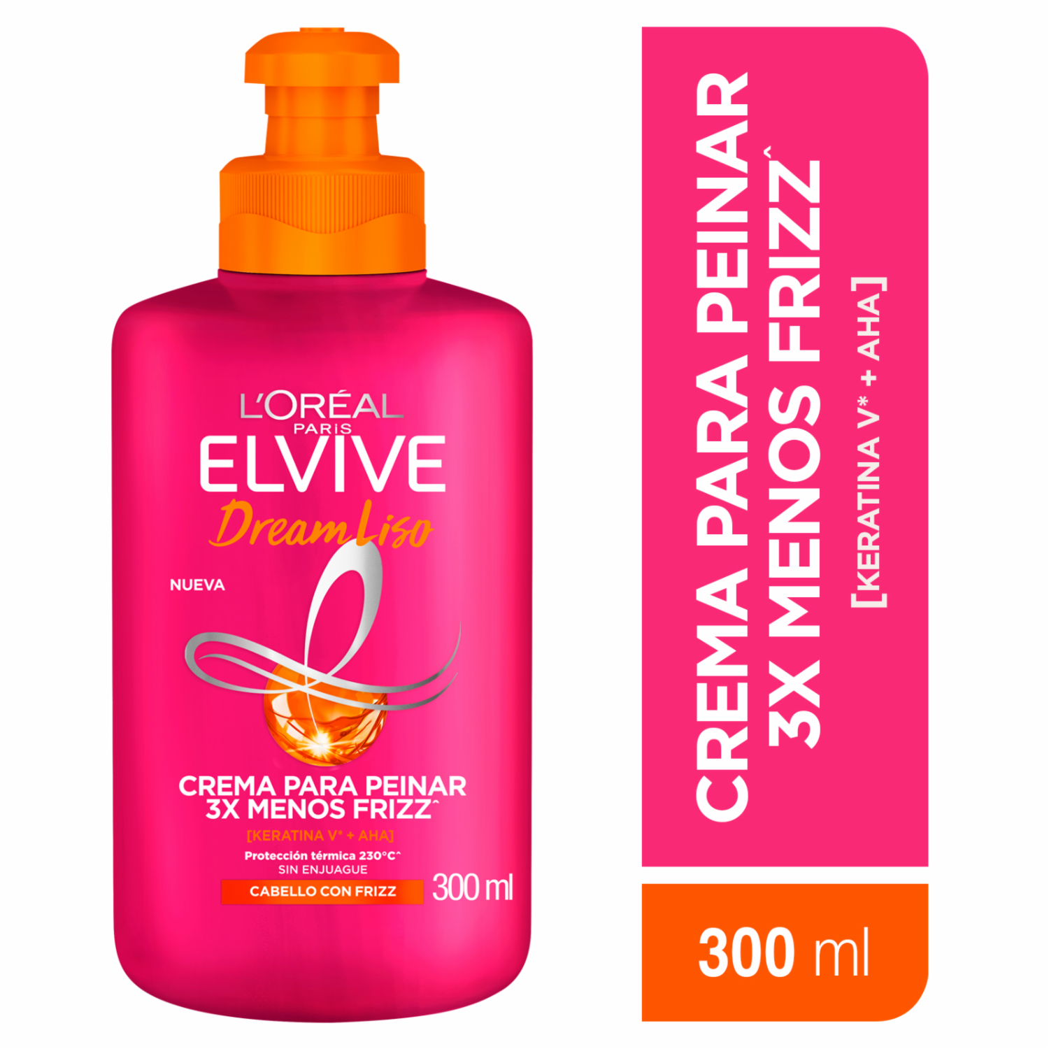 Crema De Peinar Dream Liso ELVIVE L'ORÉAL 300 Ml - Imagen 2