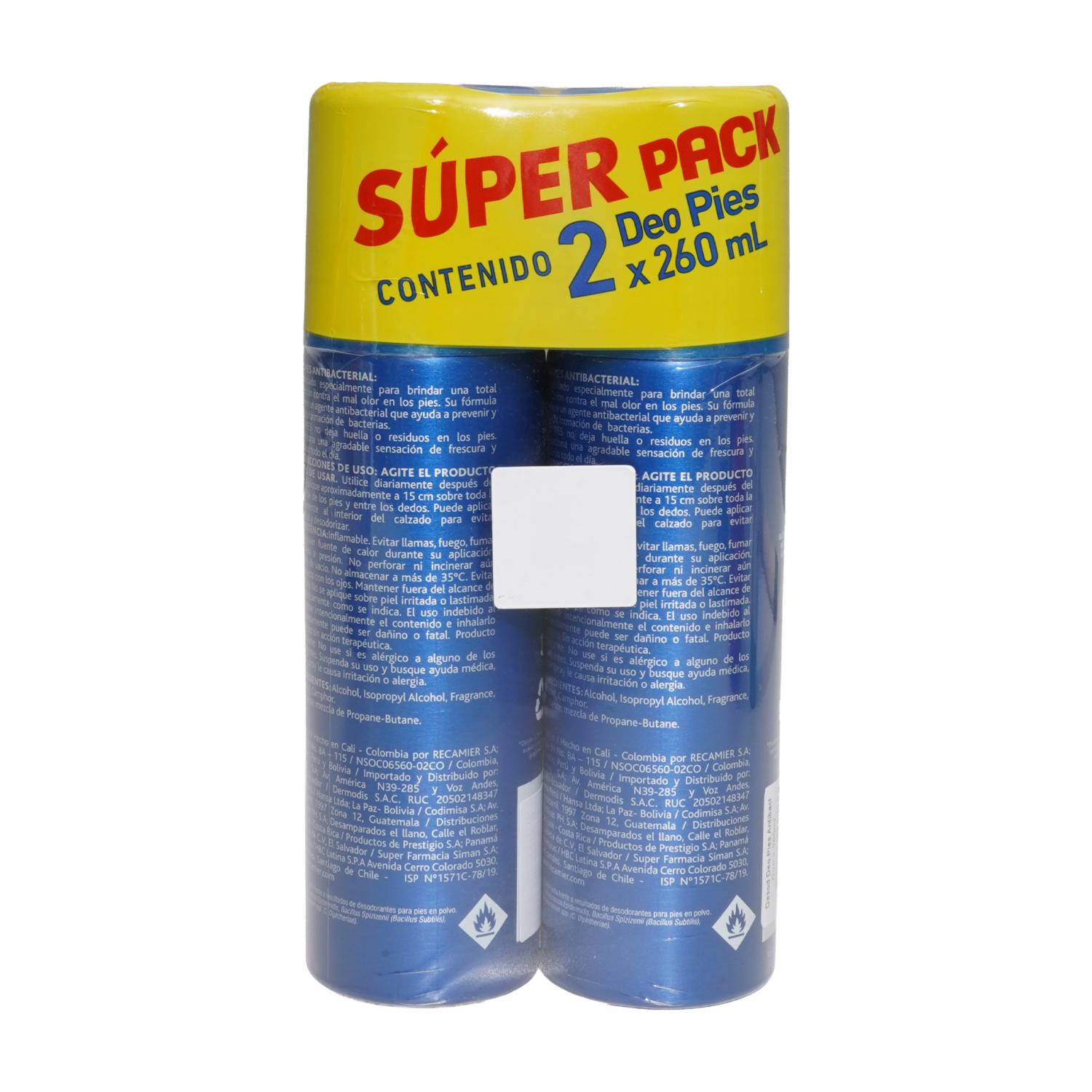 Desodorante Para Pies Antibacterial DEO PIES 520 Ml - Imagen 3