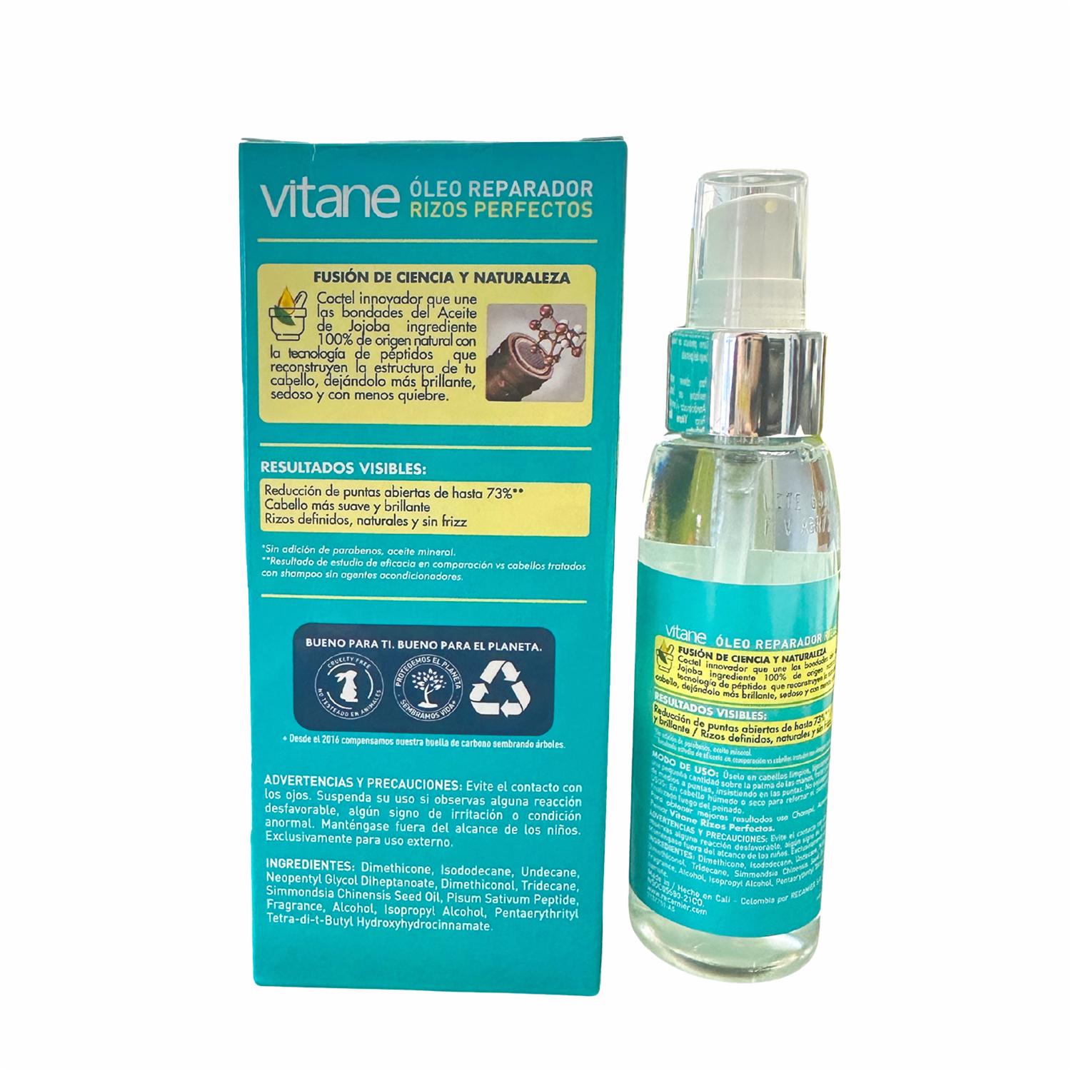 Óleo Capilar Rizos Perfectos con Péptidos VITANE 85 Ml - Imagen 2