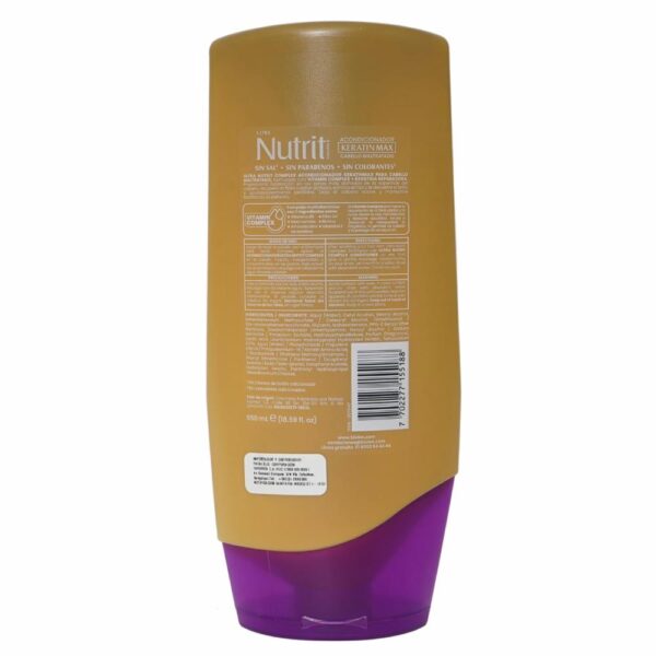 Acondicionador Keratinmax Keratina Reparadora + Vitamin Complex NUTRIT 550 Ml - Imagen 2