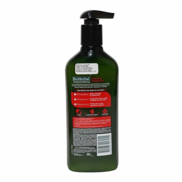Shampoo De Cabello Reparacion Infusiones Botánicas BIOHERBAL 400 M - Imagen 2
