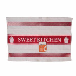 Limpión De Cocina Jacquard Blanco Y Rojo FREE HOME