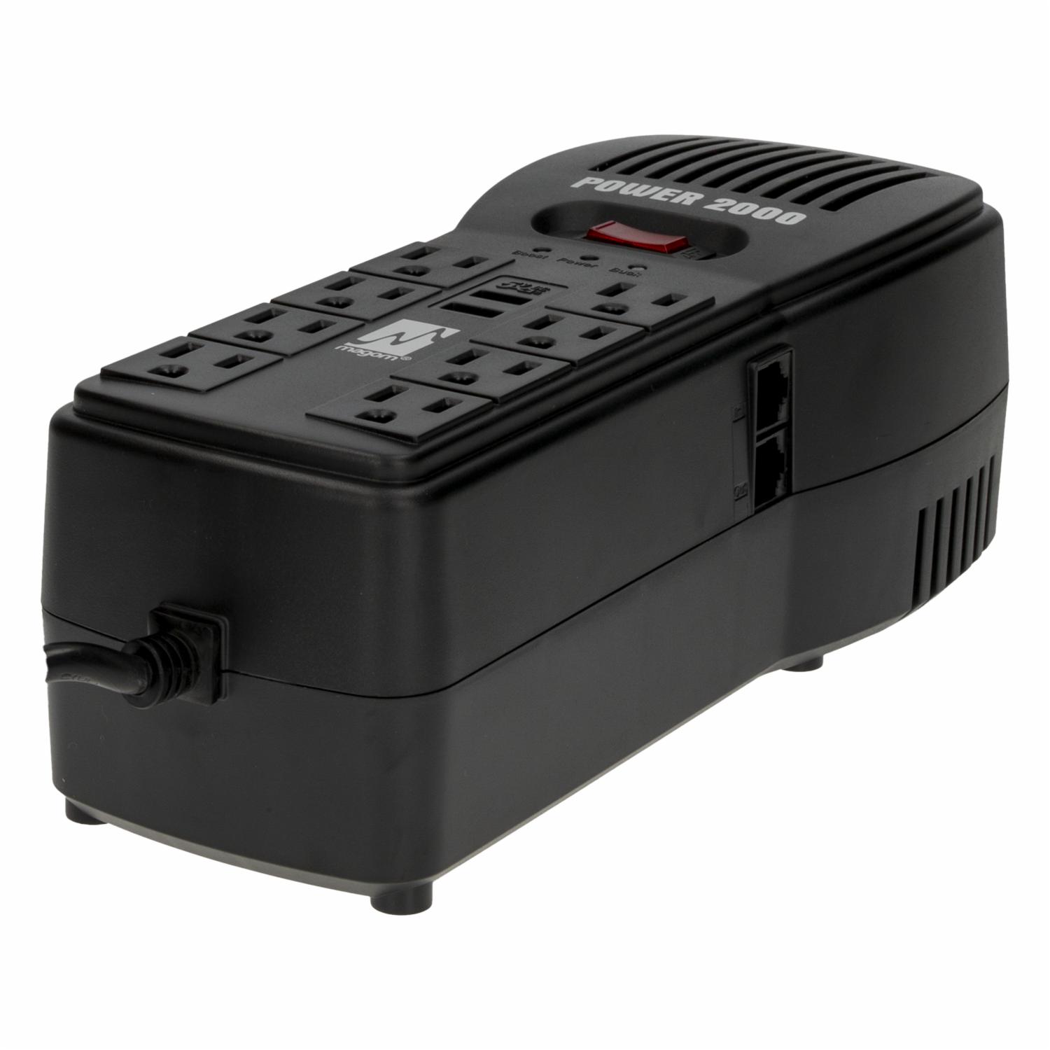 Regulador De Voltaje 8 Tomas 2 USB MAGOM 2000 Jules - Imagen 2