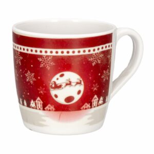 Taza Con Asa Curva Ciudad Navidad Roja VAJILLAS SABANA Unidad