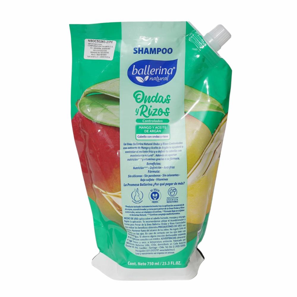 Shampoo De Cabello Ondas Y Rizos Controlados Doy Pack BALLERINA 750 Ml - Imagen 2