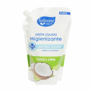 Jabón Líquido Higienizante Antibacteriano Fragancia Coco Y Lima BALLERINA 750 Ml