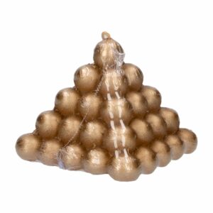 Vela Navideña Bubble Pirámide Dorada Grande MONICANDLES Unidad