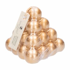 Vela Navideña Bubble Pirámide Dorada Pequeña MONICANDLES Unidad