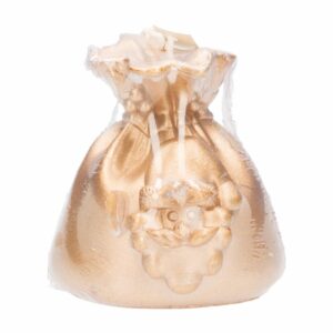 Vela Navideña Regalo De Santa Color Dorado MONICANDLES Unidad