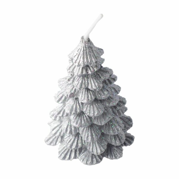 Vela Figura Árbol Navidad Escar Plata LAVEL 9 X 7 Cm - Imagen 2