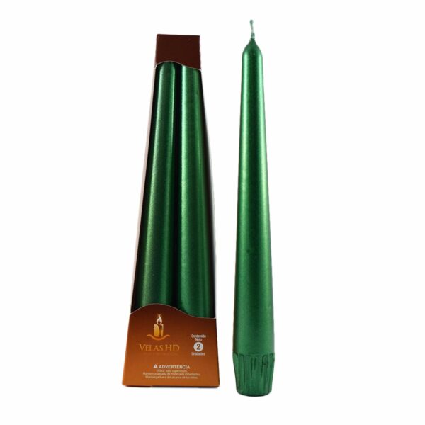 Velas Cónicas 8 Juego Lac Verde LAVEL 2 X 20 Cm
