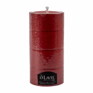 Vela Pilar Roja Anillo Escarcha LAVEL 15 X 7,3 Cm