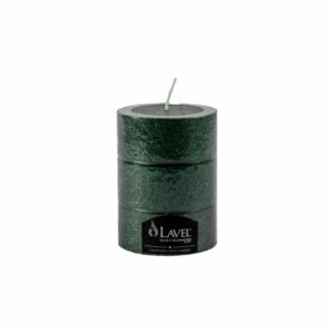 Vela Pilar Redonda Verde Anillo Escarcha LAVEL 7 X 10 Cm