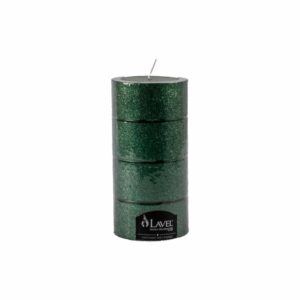 Vela Pilar Redonda Verde Anillo Escarcha LAVEL 15 X 7,3 Cm