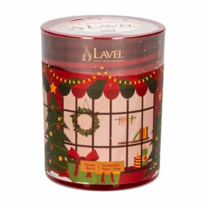 Vela Navideña Vaso Diseño Árbol Rojo LAVEL Unidad