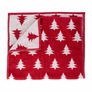 Toalla De Tocador Navidad Arboles Rojo RENATTA 70 X 40 Cm