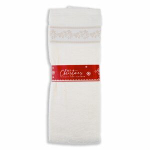 Toalla De Manos Guirnalda Blanco Brillante RENATTA 80 X 50 Cm
