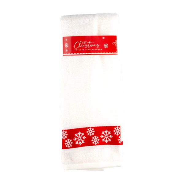 Toalla De Manos Navidad Copos Blanco RENATTA 80 X 50 Cm