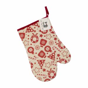 Guante Navidad Habano Con Rojo HECHO AQUÍ 30 X 21 Cm