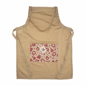 Delantal Navidad Habano Con Rojo HECHO AQUÍ 77 X 58 Cm