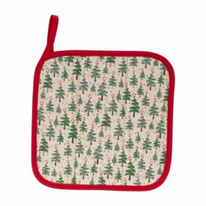 Coge Ollas Navidad Pinos Verde HECHO AQUÍ 20 X 20 Cm