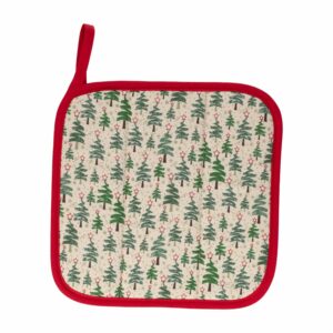 Coge Ollas Navidad Pinos Verde HECHO AQUÍ 20 X 20 Cm