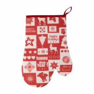 Guante Navidad Rojo Con Blanco HECHO AQUÍ 30 X 21 Cm