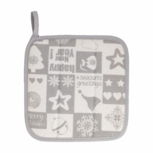 Coge Ollas Navidad Gris HECHO AQUÍ 20 X 20 Cm