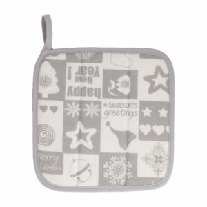 Coge Ollas Navidad Gris HECHO AQUÍ 20 X 20 Cm