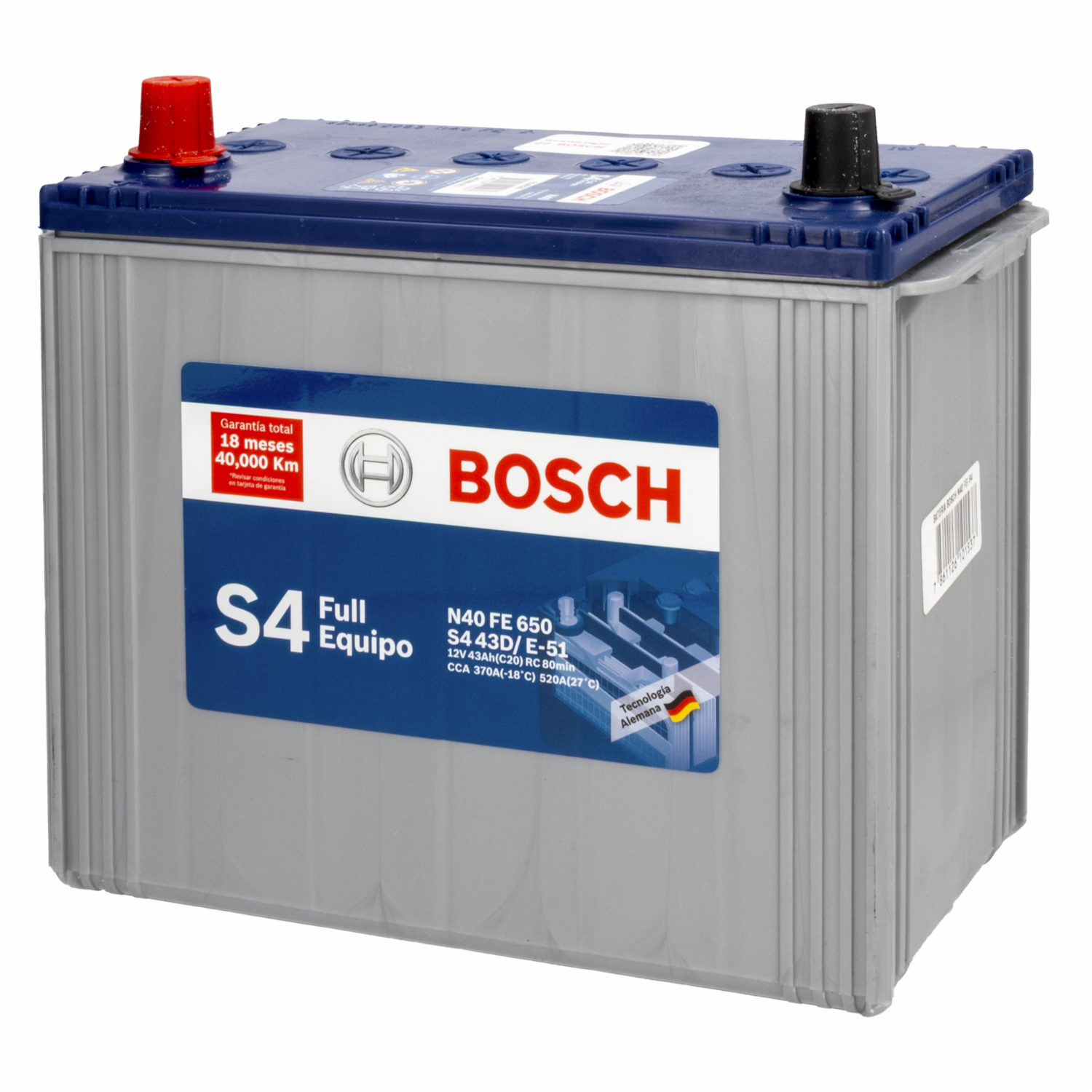 Batería Para Auto Full Equipo S4 Borne Invertido BOSCH N40