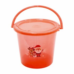 Balde Navideño Diseño Santa Color Rojo PLAPASA Unidad