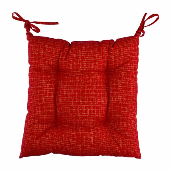 Cojín Navideño Silla Capitoneado Rojo Dorado CASA LINDA 42 Cm