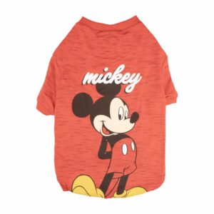 Camiseta Para Mascota Manga Corta Diseño Mickey Mouse Color Rojo DISNEY Talla Extra Grande