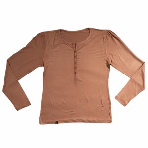 Camiseta Cuello Redondo Con  Botones Y Manga Larga MGX BASIC