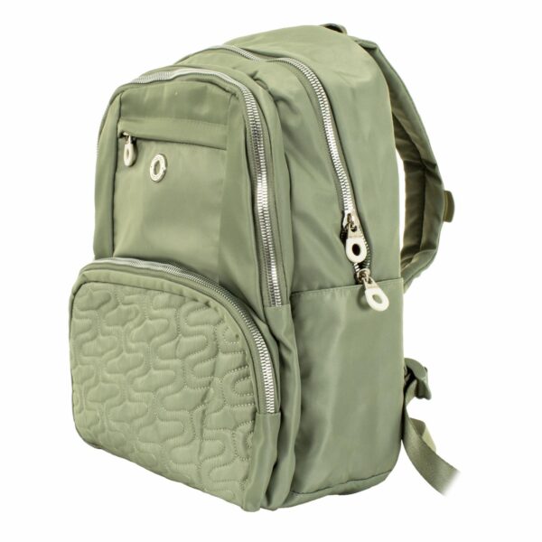 Mochila Porta Laptop Verde Olive MOZIONI 41X29X13 Cm - Imagen 2