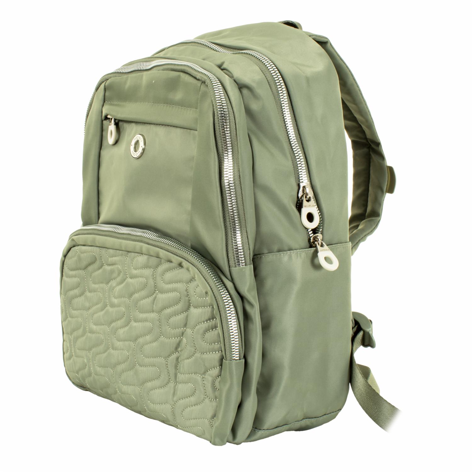 Mochila Porta Laptop Verde Olive MOZIONI 41X29X13 Cm - Imagen 2
