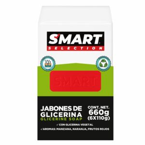 Jabón En Barra De Glicerina Manzana, Naranja Y Frutos Rojos SMART SELECTION 6 X 110 G