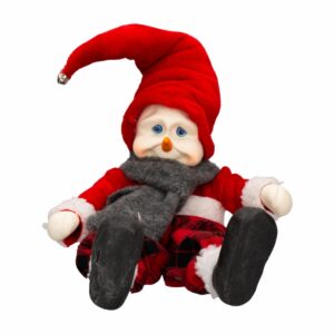 Figura Navideña Muñeco De Nieve Bufanda Gris ARTENOVEDADES 30  Cm