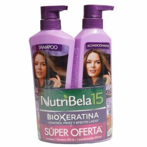 Shampoo Para Cabello Y Acondicionador Biokeratina Anti Frizz Pack NUTRIBELA 770 Ml