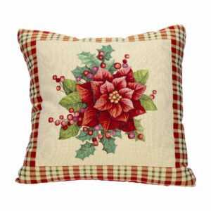 Cojín Navideño Gobelino Poncetia Escoces GENESIS 45 Cm