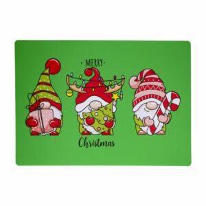 Individual Navideño Plastico Duendes Verde KIKEMAR 47 X 32 Cm