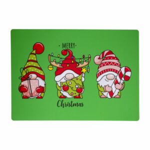 Individual Navideño Plastico Duendes Verde KIKEMAR 47 X 32 Cm